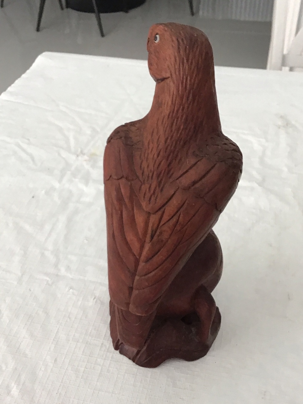 Hand-Carved Wood Eagle  Statue - Brown Decorative Bird  #197 - Picture 2 of 6